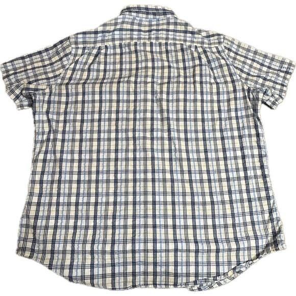 Croft & Barrow Shirt Mens XXL Quick Dry Plaid Blue Button Up Pre-owned - Picture 3 of 8